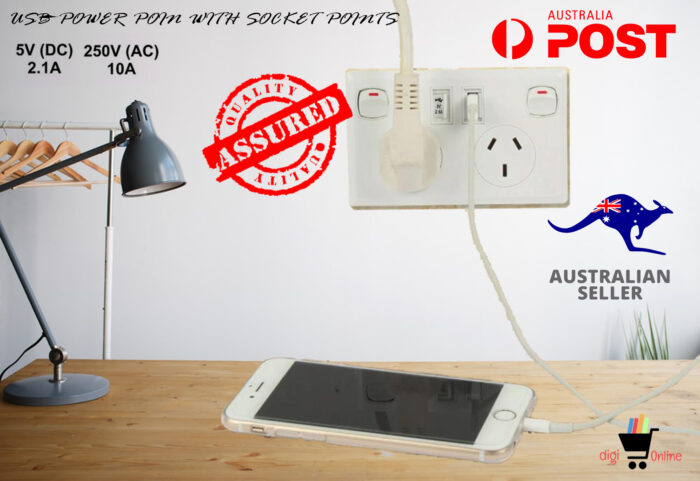 : Double USB Charger Wall Socket RECEPTACLE Australian Plug Wall Socket PowerPoint Supply
