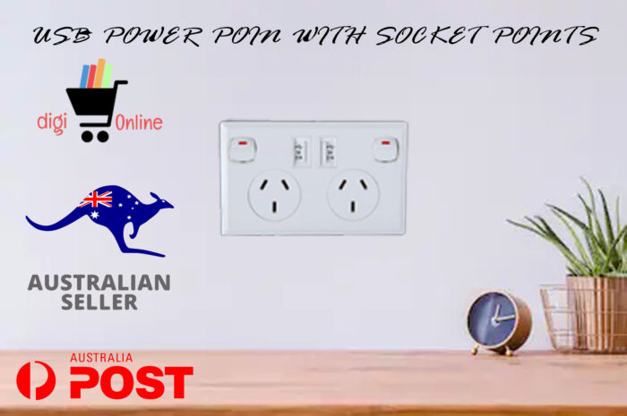: Double USB Charger Wall Socket RECEPTACLE Australian Plug Wall Socket PowerPoint Supply