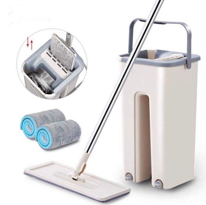 : Wet Dry Mop Bucket Rinse Wash Squeeze Flat Cleaner Household Wet Dry