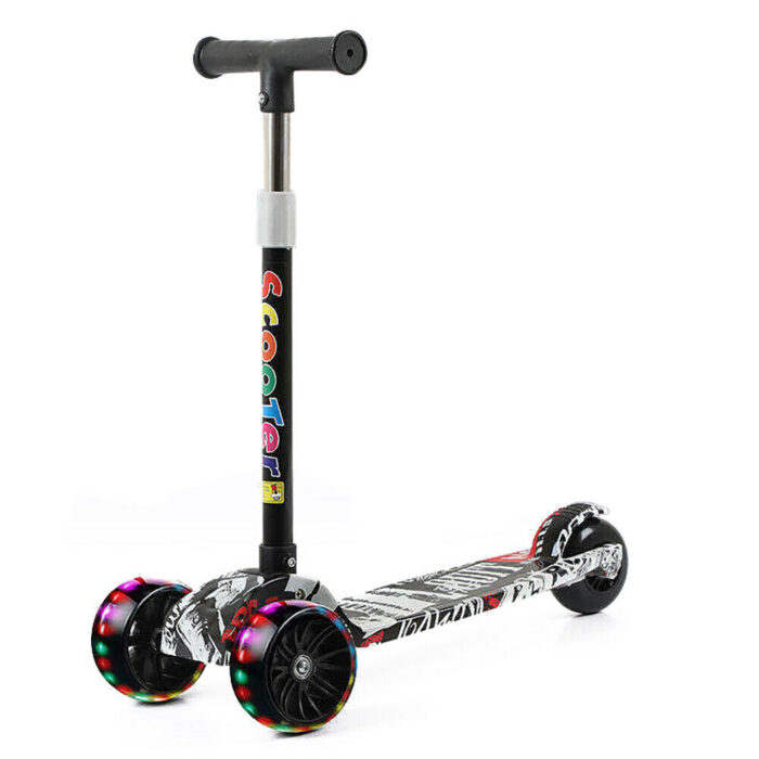 : 3 Wheel Scooter For Kids Adjustable Height Kickboard T Bar Children (Kids Scooter)