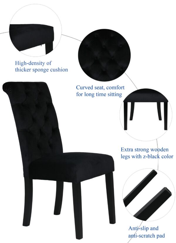 French Provincial Accent Dinning Chair- Luxury Model - Black File name: c1